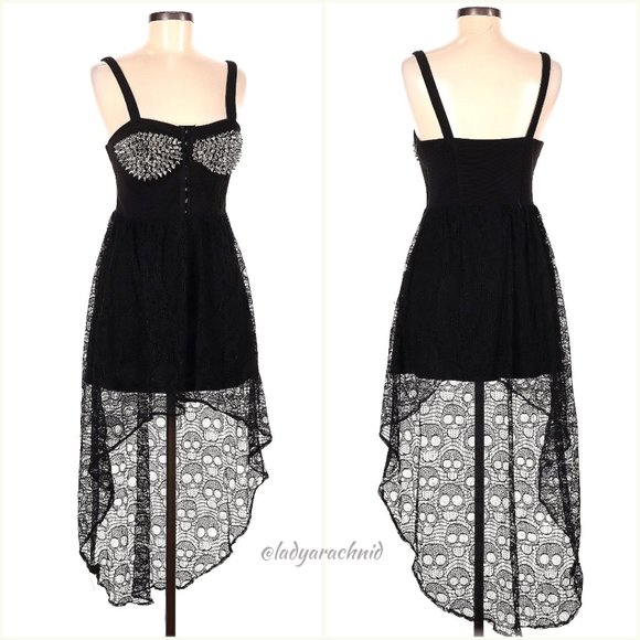 JAWBREAKER Battle Girl goth Y2K spiked lace dress - Picture 3 of 3